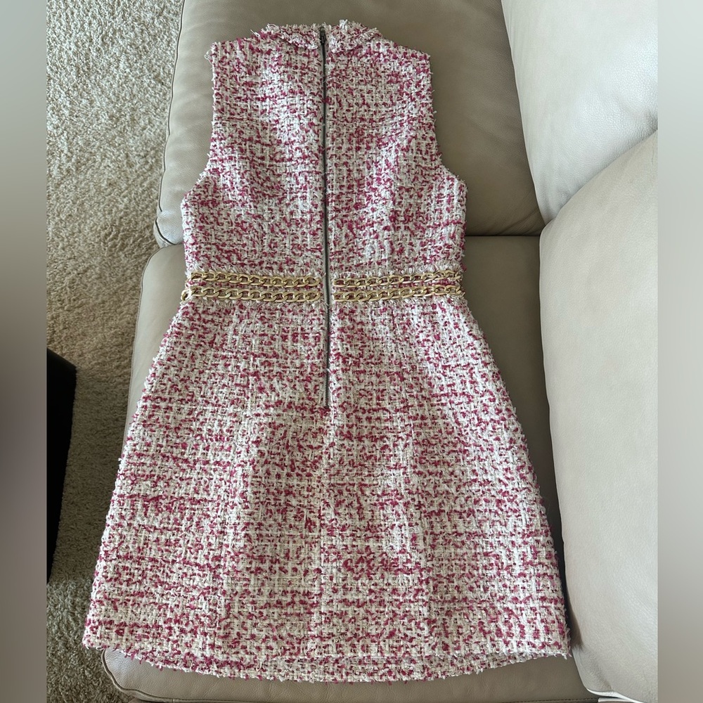 Alice + Olivia Pink and White Sleeveless Sheath Dress - Picture 5 of 10